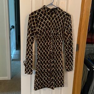 Long sleeve sequin dress